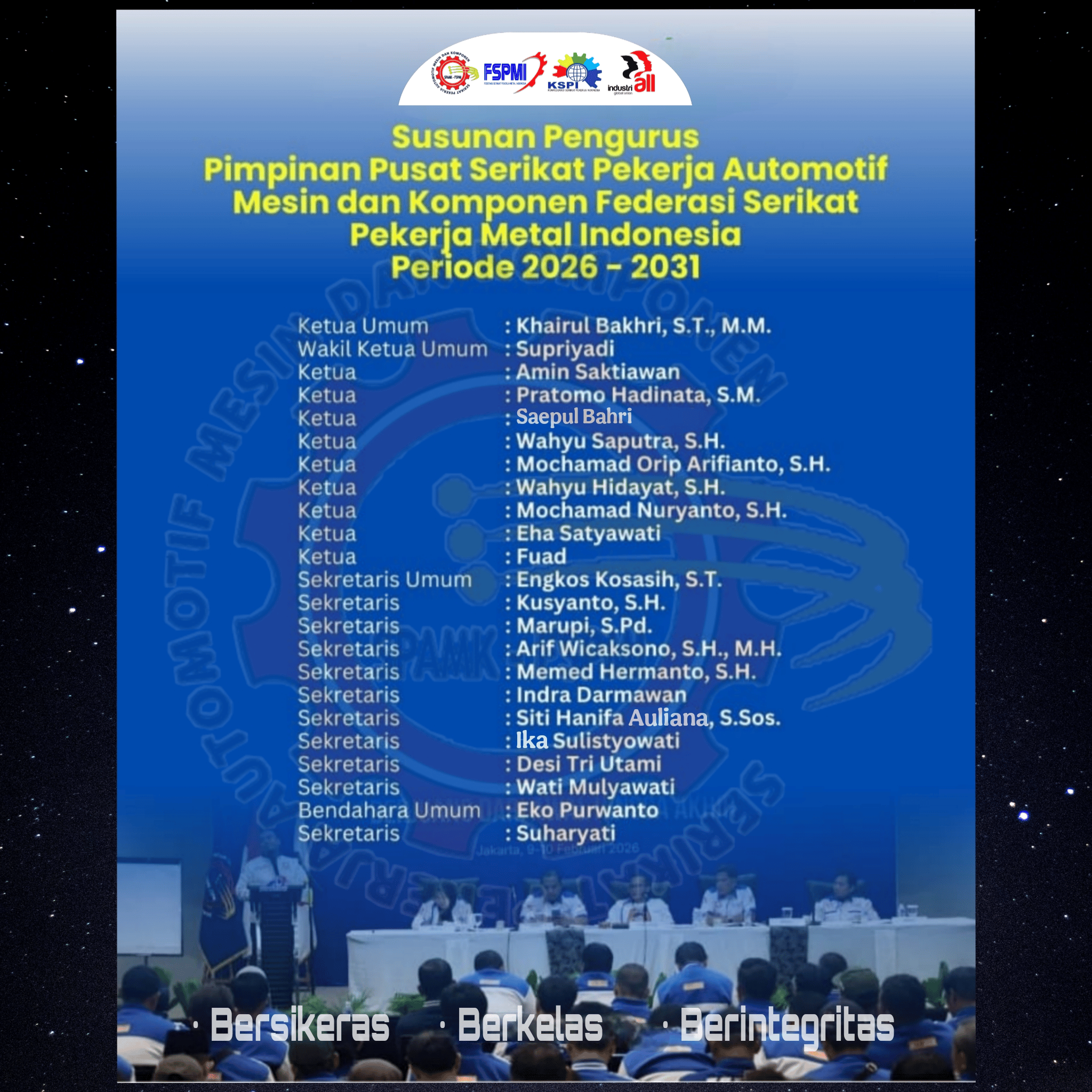 Susunan Pengurus SPAMK FSPMI 2026-2031